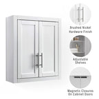 Crosley Furniture Savannah Wall Mounted Bathroom Storage Medicine Cabinet with Shelves, White
