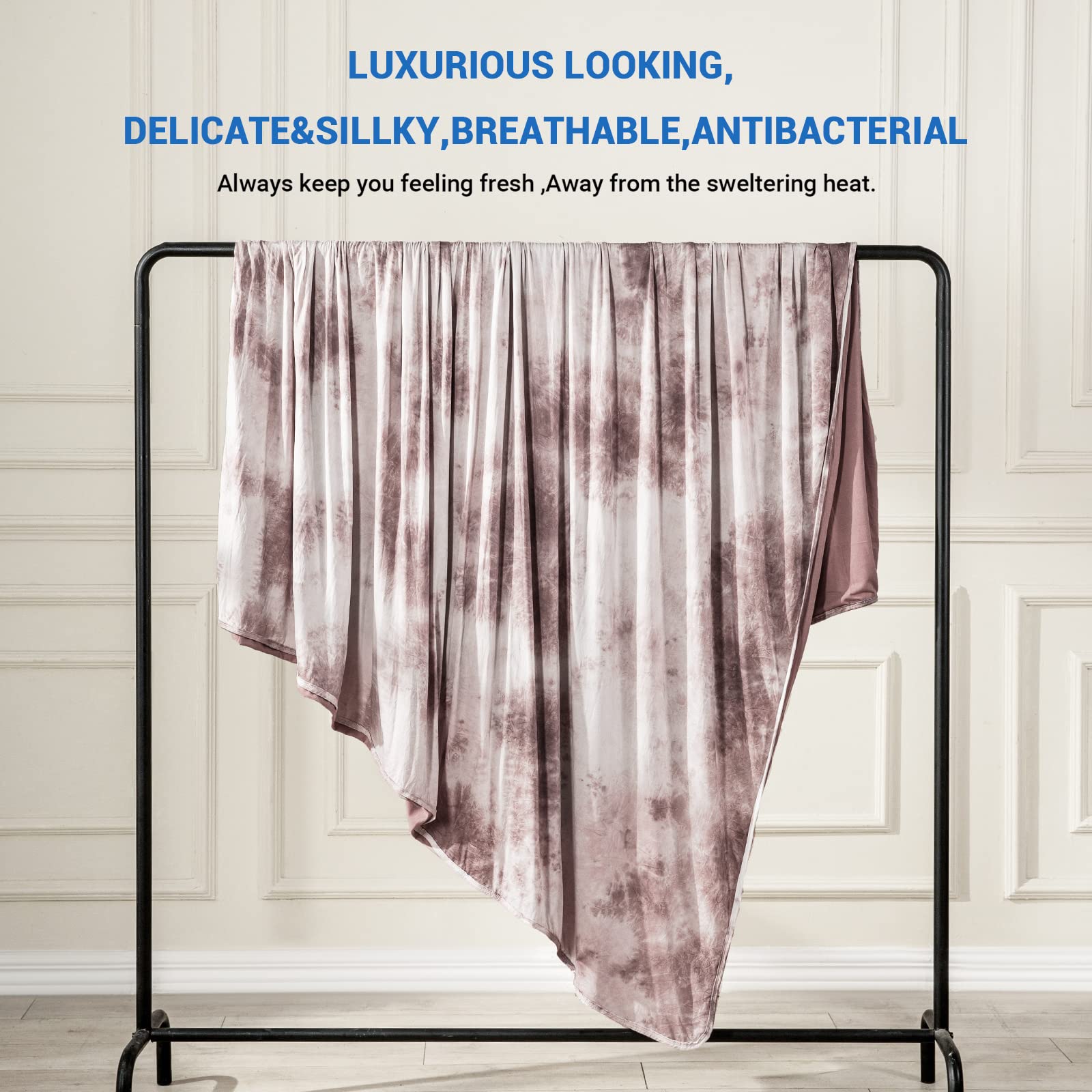 Topcee Cooling Blanket For Hot Sleepers Decorative Tie Dye,Absorbs Heat To Keep Body Cool For Night Sweats,100% Oeko-Tex Certifi