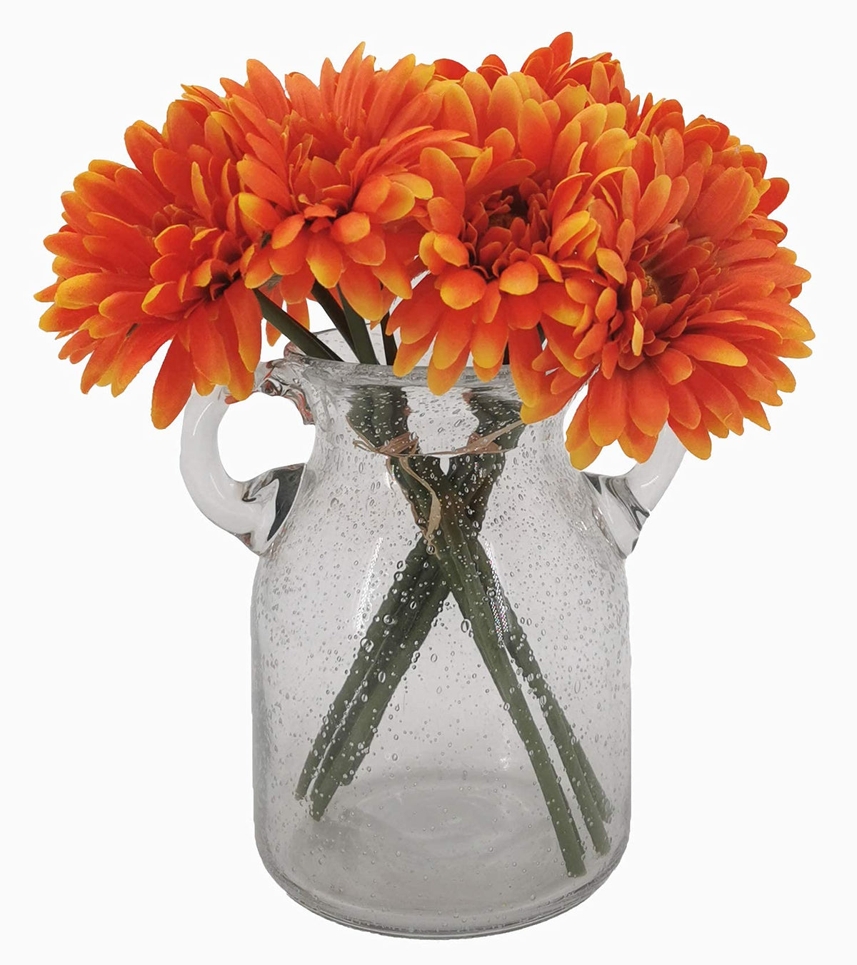 TOPIA Artificial African Daisies Flowers African Daisy Silk Flowers Artificial Gerbera Daisies Pack of 10 (Orange)