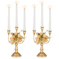 NUPTIO Candlestick Holders Candelabras Gold Candle Stick Stands 2 Pcs Metal Candelabra Centerpieces Candlestick Holders for Tape