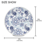 Qilmy Paisley Flower Outdoor Tablecloth 60 Inch Waterproof Round Tablecloth With Umbrella Hole And Zipper For Backyard Party Bbq