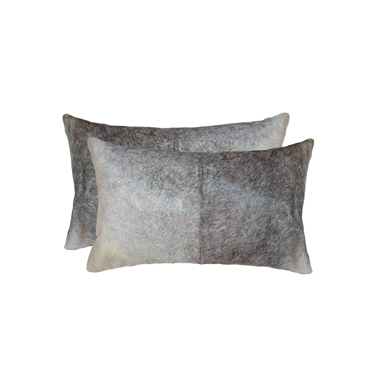 HomeRoots Salt & Pepper Gray & Whit Cowhide, Microsuede, Polyfill 12' x 20' x 5' Salt and Pepper, Gray and White, Cowhide - Pillow 2-Pack