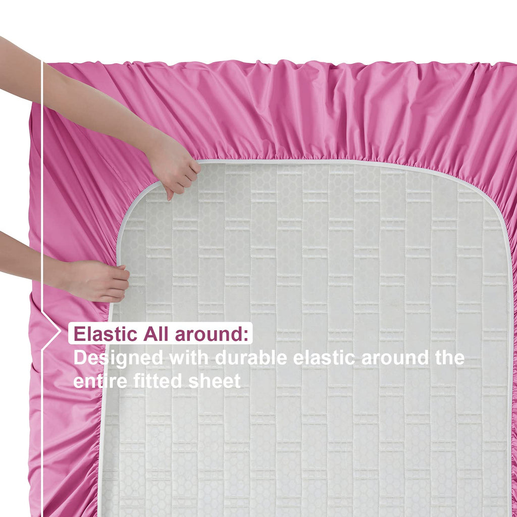 Nestl Full Xl Size Sheet Sets - 4 Piece Full Xl Size Sheets, Deep Pocket, Hotel Luxury, Extra Soft, Breathable And Cooling, Light Pink Bed Sheets For Full Xl Size Mattress