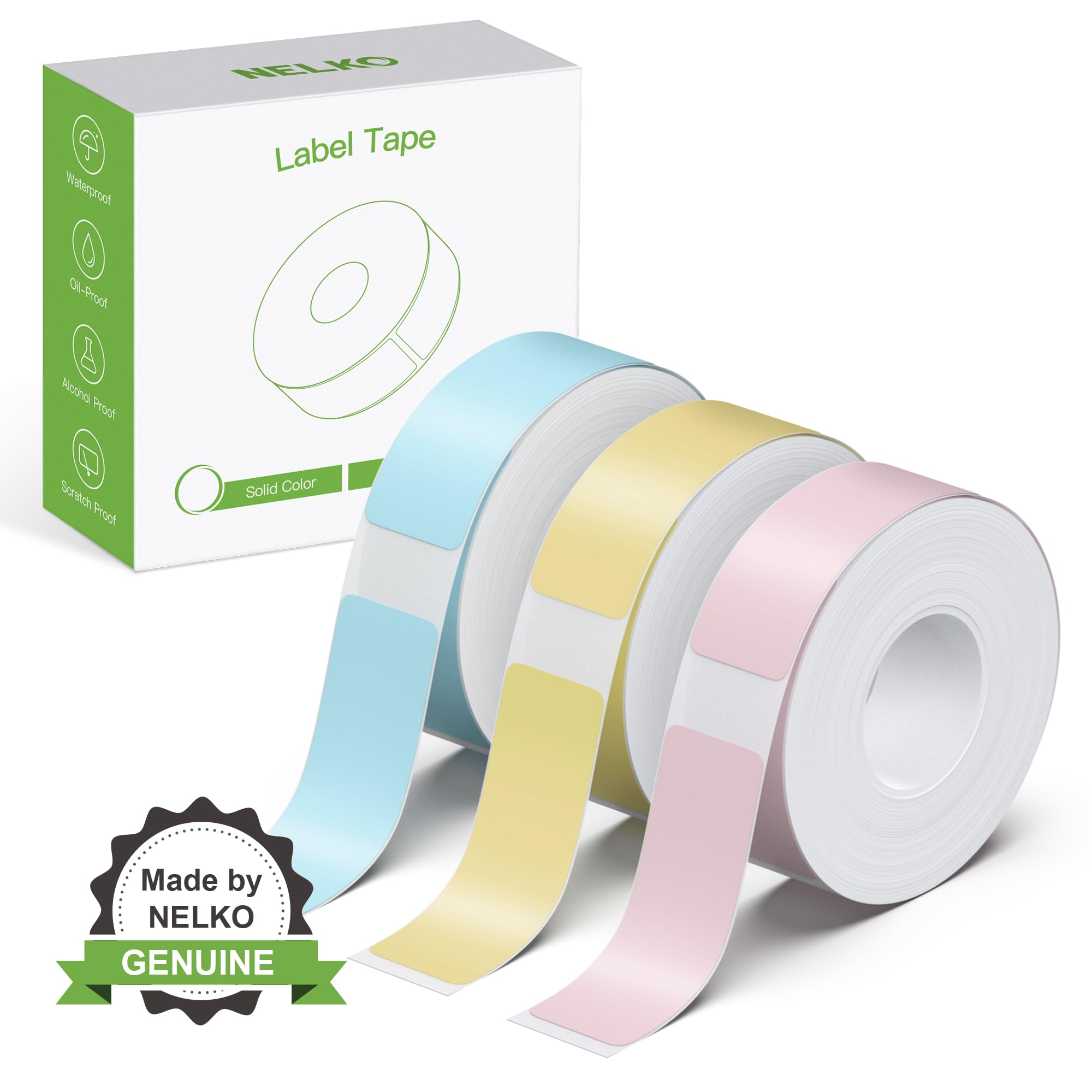 Nelko Genuine P21 Label Maker Tape, Adapted Label Print Paper, 12X40Mm (0.47'X1.57'), Standard Laminated Office Labeling Tape