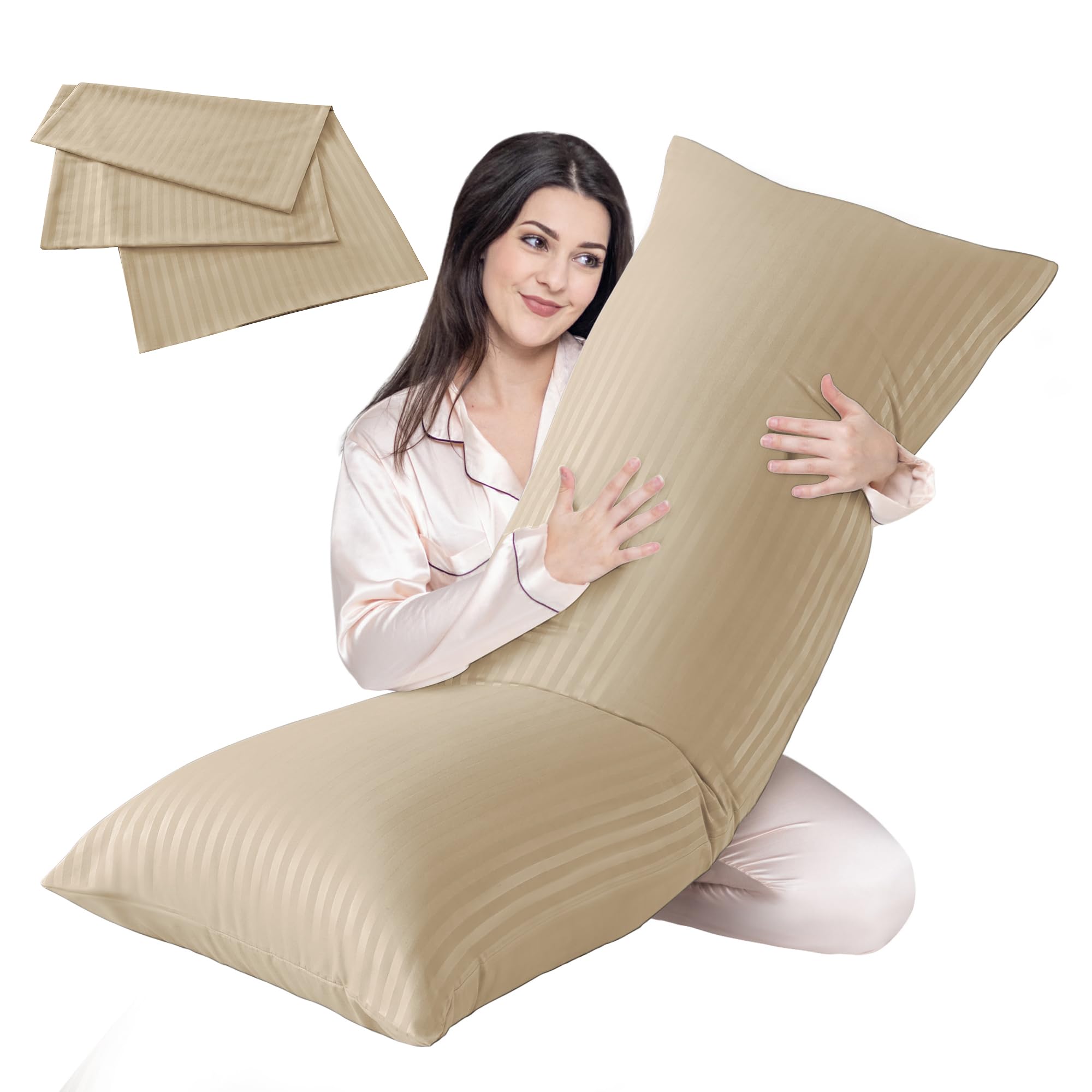 Cosybay Navy Blue Full Body Pillow Insert - Fluffy Long Bed Pillow For Adults - Firm Large Body Pillow For Side And Back Sleeper