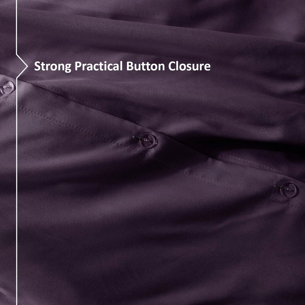 Nestl Purple Duvet Cover King Size - Soft Double Brushed King Duvet Cover Set, 3 Piece, With Button Closure, 1 Duvet Cover 104X9