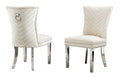Best Quality Furniture SC360-367 Dining Chairs, Cream/Silver
