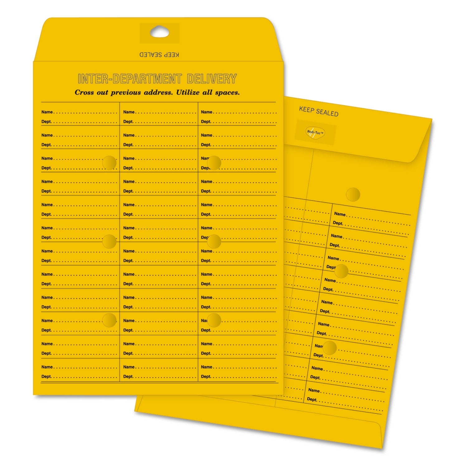 Quality Park Double Sided Inter-Department Envelopes - Interoffice - 10' Width X 13' Length - 28 Lb - Self-Sealing - Kraft - 1