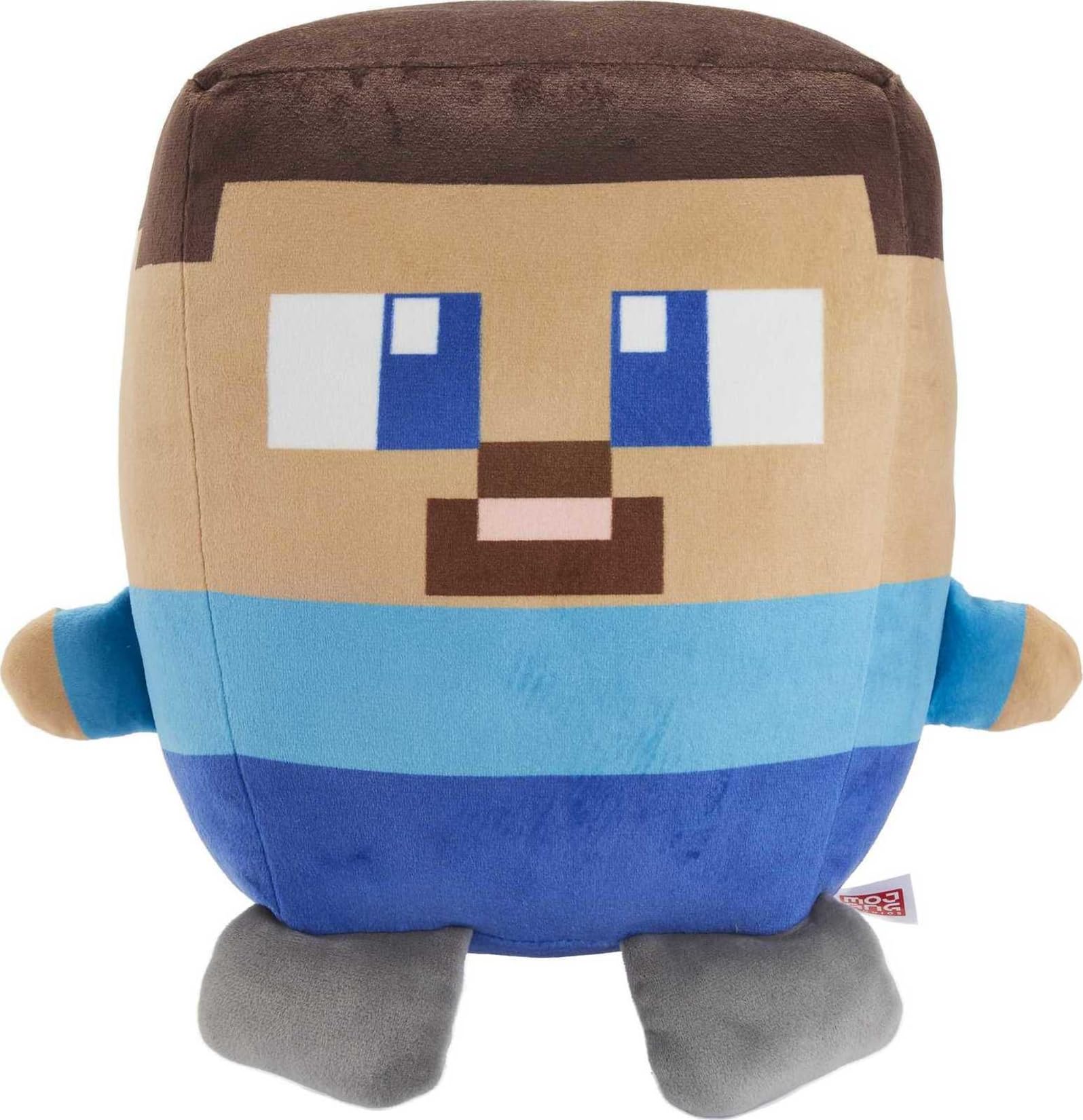 Mattel Minecraft Cuutopia 10-In Steve Plush Character, Soft Rounded Pillow Doll, Video Game-Inspired Collectible Toy Gift For Ag