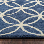 Rizzy Home Alora Decor Holland 10' Round Geometric Blue/Ivory Hand-Tufted Area Rug