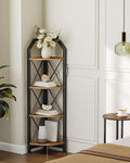 CHOEZON 47.6 Corner Shelf, 4-Tier Industrial Corner Bookshelf, Corner Storage Stand, Plant Stand Display Shelf, Corner Bookcase 