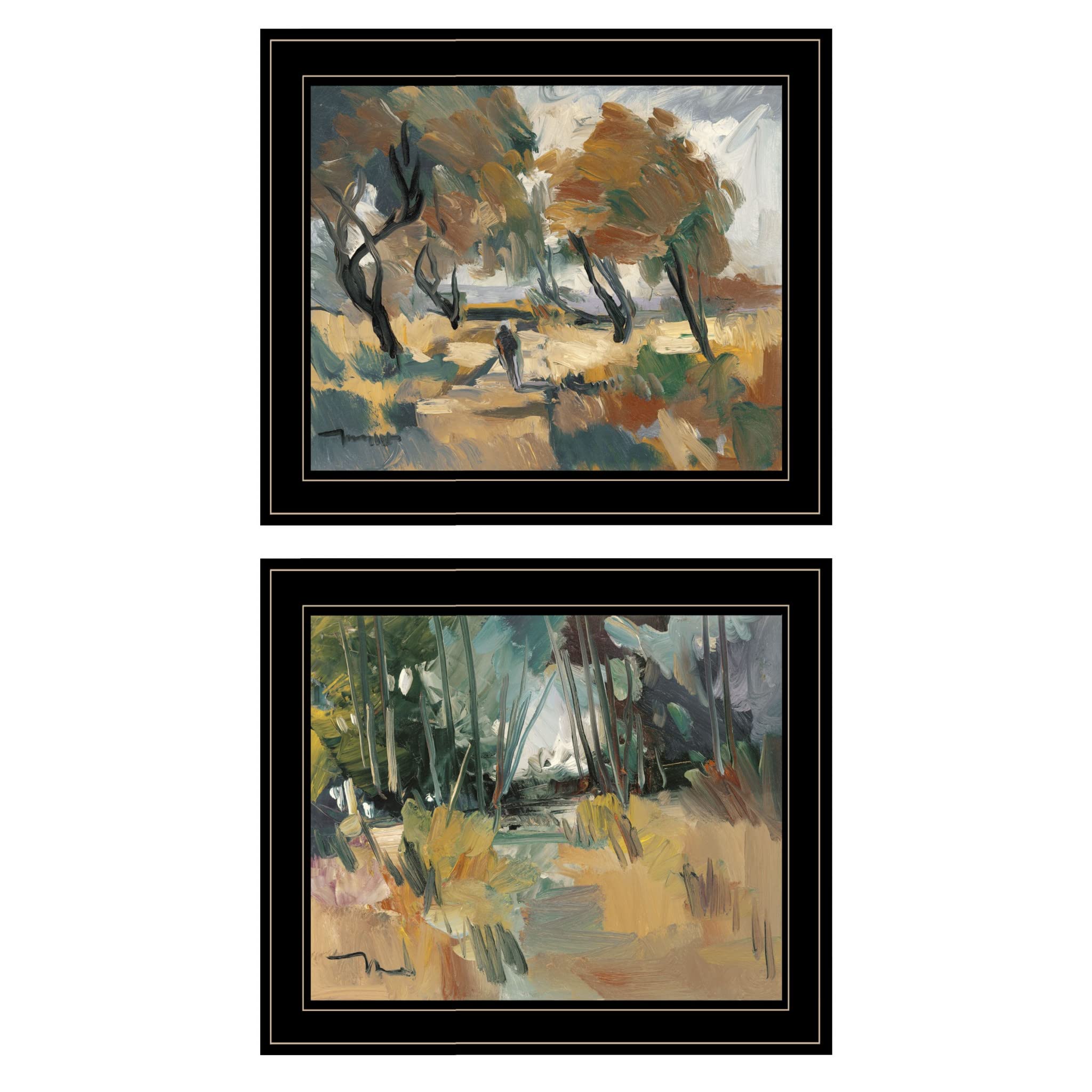 Set Of Two Early Walk 2 Black Framed Print Wall Art
