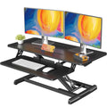 JOY worker Standing Desk Converter, 35 Wide Height Adjustable Sit Stand Up Desk Riser with Keyboard Tray, Desktop Workstation Ri