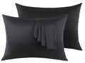 Natural Silk Pillowcase Set Of 2 For Hair &Skin - Both Sides 19 Momme 600 Thread Count With Hidden Zipper (Black, Standard)
