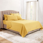 Clara Clark Twin Sheets, 5 Piece Set - Hotel Luxury Sheets For Twin Size Bed, Super Soft Bedding Sheets & Pillowcases, Twin Size Sheets, Mellow Yellow