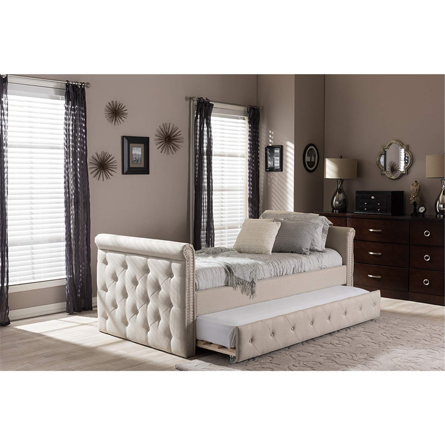 Baxton Studio Swamson Twin Daybed In Beige