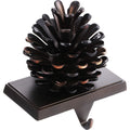 Christmas Stocking Holders Mantle Fireplace Stocking Hanger Metal Gift Stocking Hook for Christmas Decoration(Pine Cone)