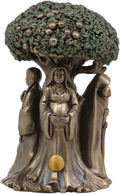 Ebros Celtic Sacred Moon Triple Goddess Mother Maiden Crone Under Tree of Life Statue 5.5 Tall Hecate Brigid Wicca Wiccan Holy T