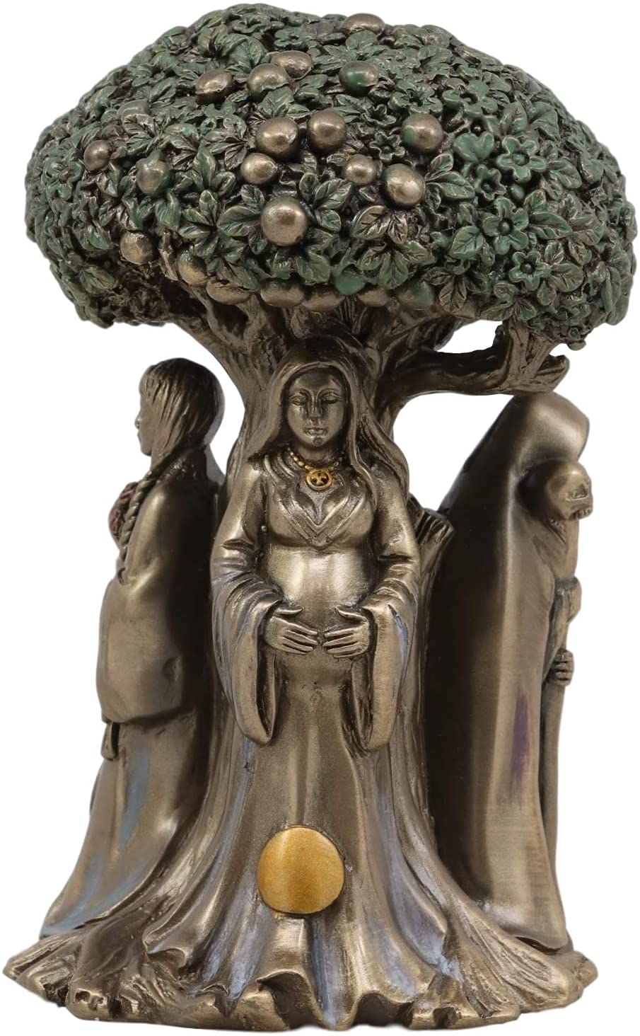 Ebros Celtic Sacred Moon Triple Goddess Mother Maiden Crone Under Tree of Life Statue 5.5 Tall Hecate Brigid Wicca Wiccan Holy T