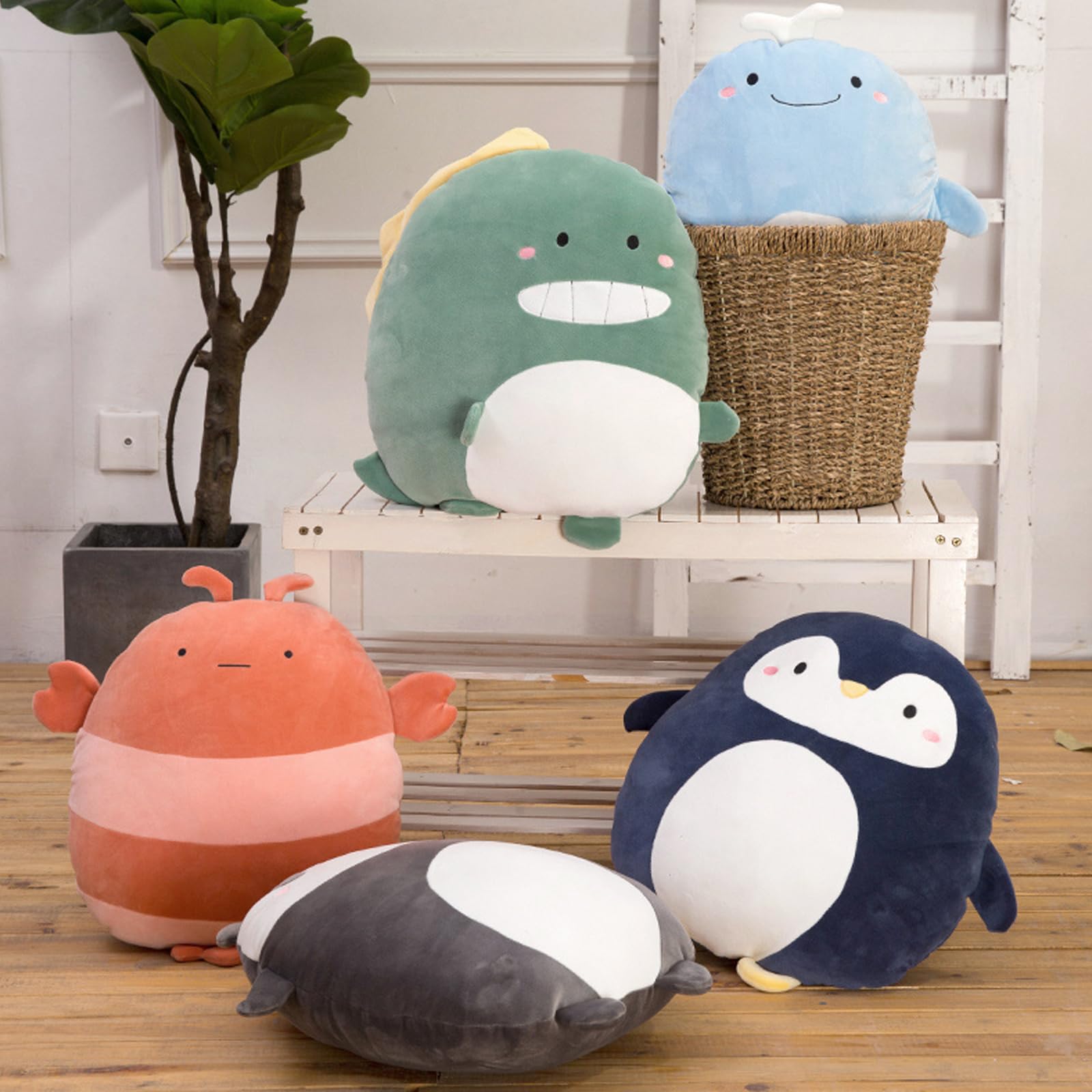 Penguin Plush Pillow, 16 Inch Kawaii Penguin Stuffed Animal Toy Cute Penguin Plushie Animal Pillows Gifts For Boys And Girls