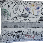HomeRoots Cream 35' White Breckenridge Daylight Skyline Lumbar Decorative Pillow