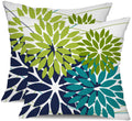 Dfxsz Outdoor Pillow Covers 20X20 Inch Set Of 2 Dark And Light Green Flower Decorative Waterproof Summer Outdoor Pillow Covers V