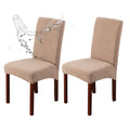 Genina Waterproof Dining Room Chair Covers Stretch Parsons Chair Slipcovers For Dining Room Kitchen Chair Protector Cover, Removable, Washable (2, Pattern1-Khaki)