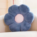 Kcvvcr Dusty Blue Flower Pillow, Cute Decorative Flower Shaped Throw Pillow With Faux Rabbit Fur, 14.9'' Soft Flower Plush Throw