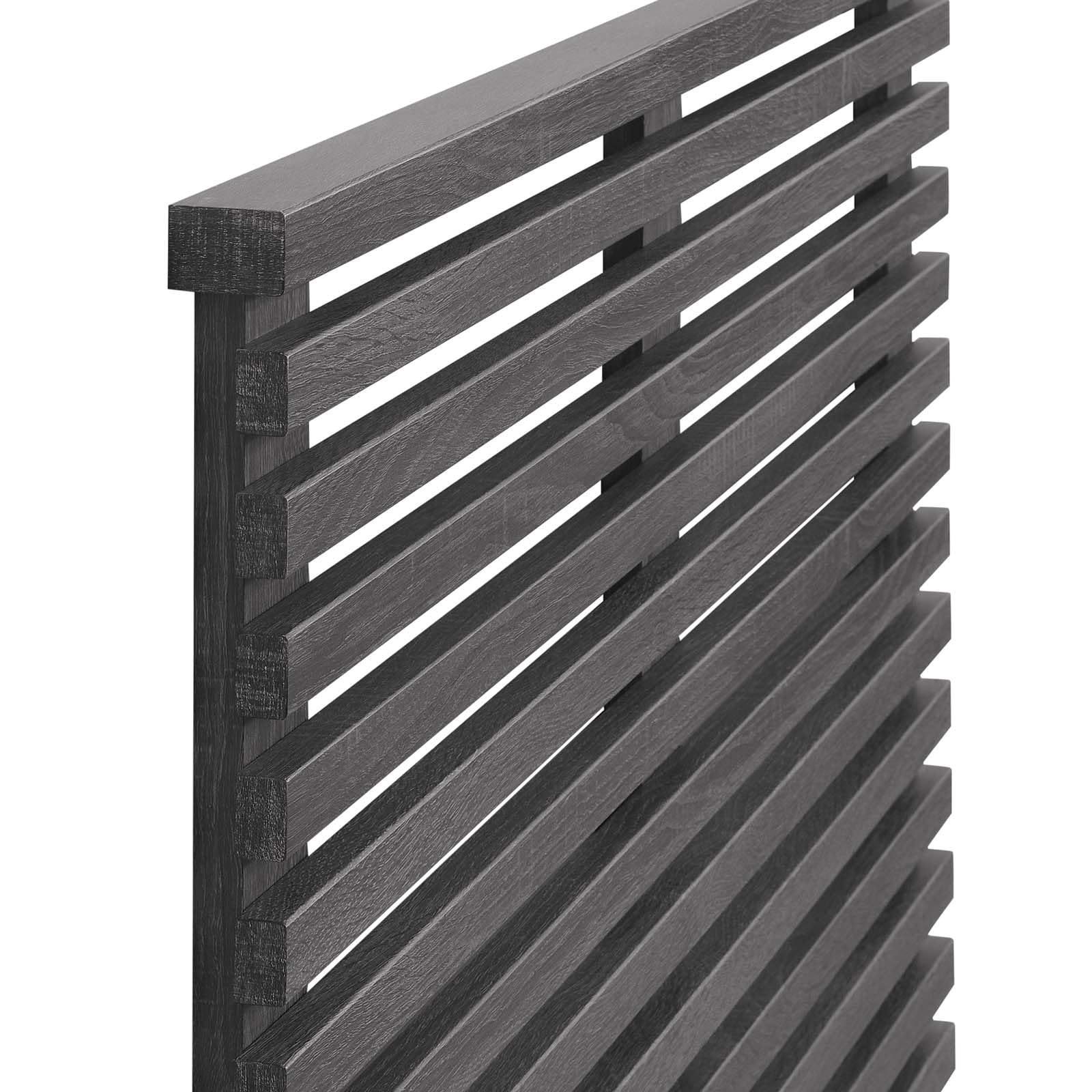 Modway Render Mid-Century Modern Wall-Mount Twin Headboard in Charcoal