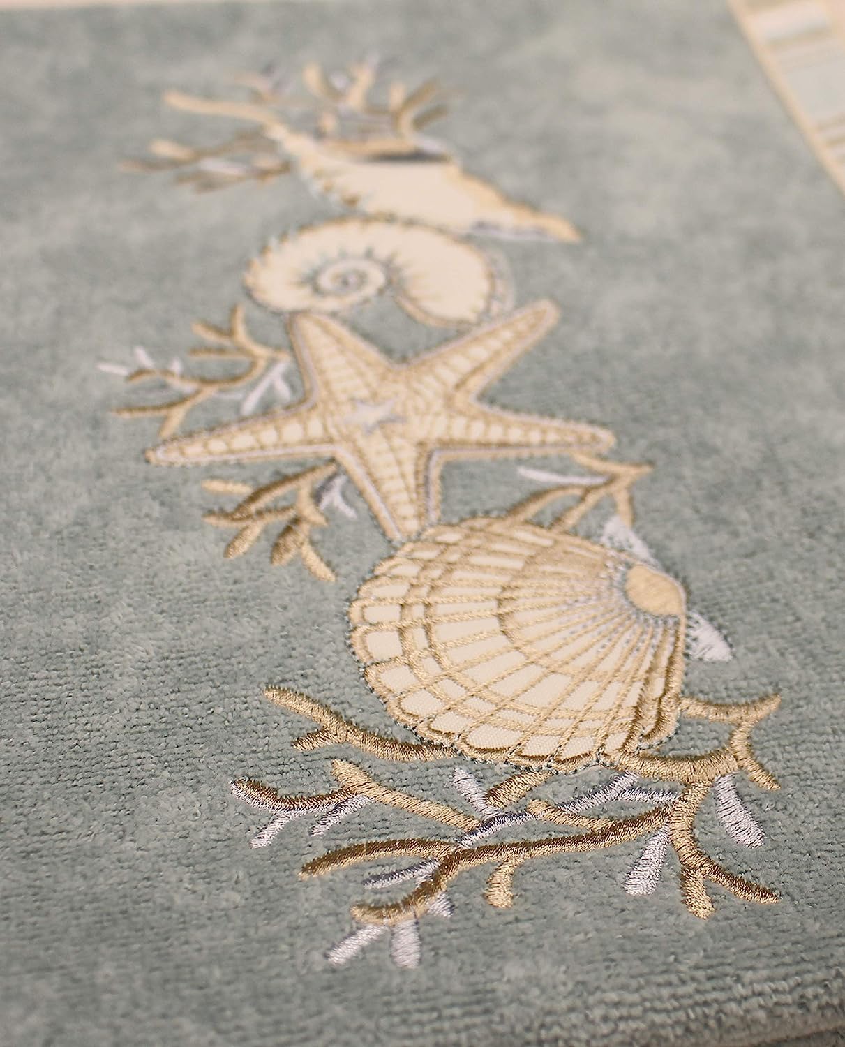 Avanti Linens - Hand Towel, Soft & Absorbent, Coastal Bathroom Essentials (Sand Shells Collection, Mineral)