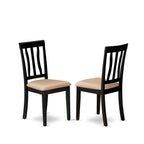 East West Furniture QUAN5-BCH-C 5 Piece Kitchen Table Set for 4 Includes a Rectangle Dining Room Table with Butterfly Leaf and 4 Linen Fabric Upholstered Chairs, 40x78 Inch, Black & Cherry