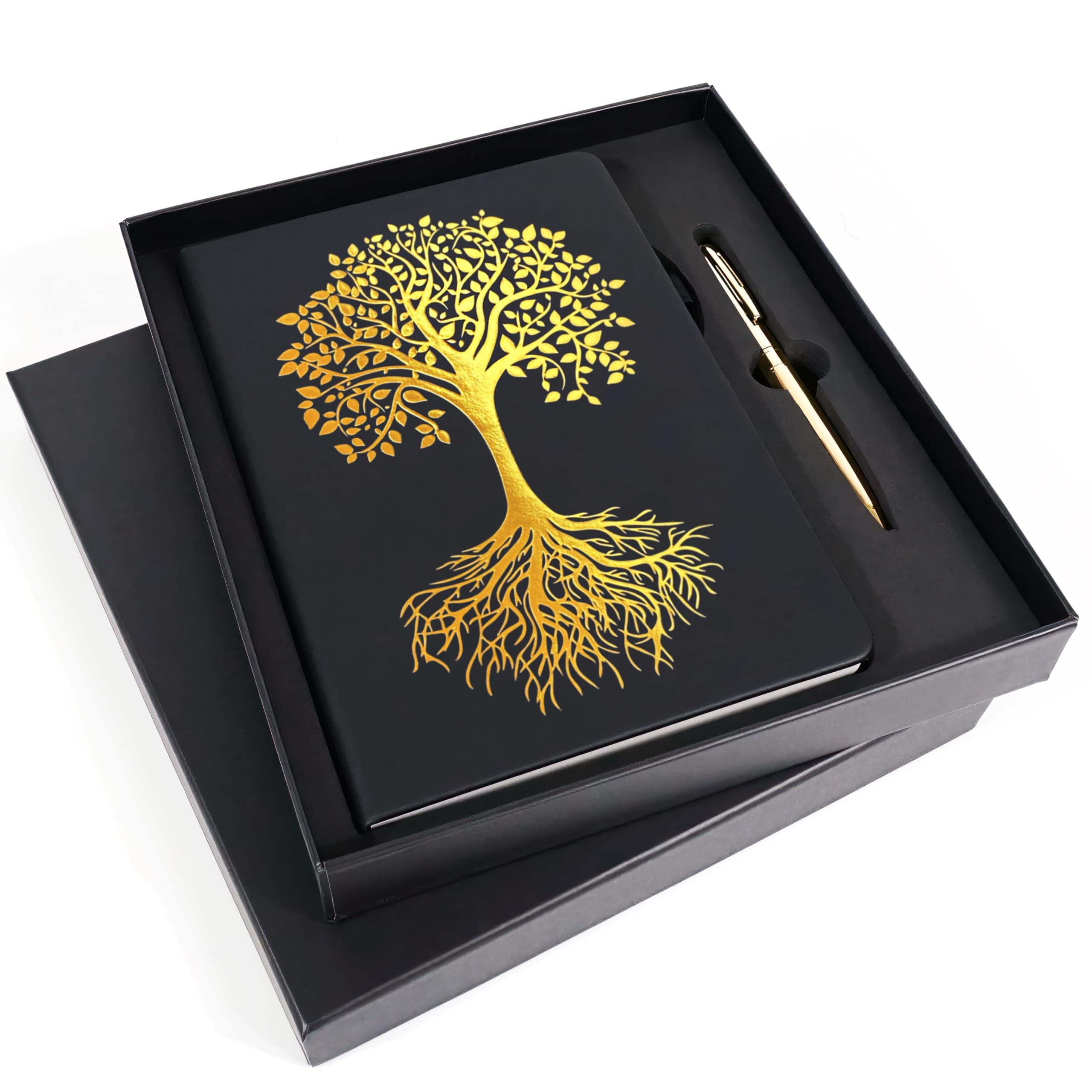 Veway Tree Of Life Journal And Pen Gift Set - Vegan Leather Journal With Pen - Professional Diary For Women Or Men - A5 Hardcove