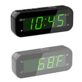 KWANWA 2 in 1 Alarm Clock Indoor Thermometer, Digital Clock with Temperature Display, Adjustable Brightness Dimmer, 12/24Hr, Sno