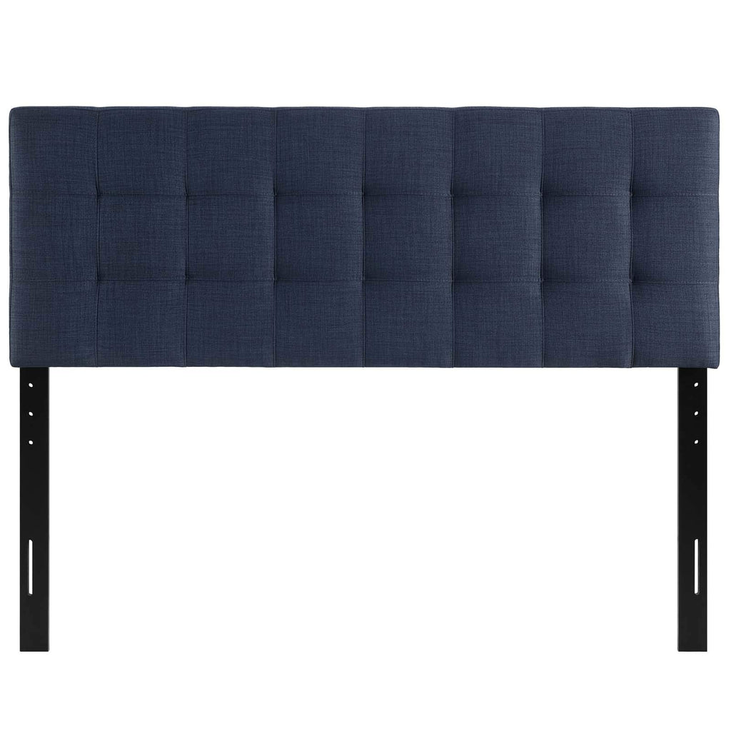 Modway Lily Tufted Linen Fabric Upholstered Full Headboard in Navy