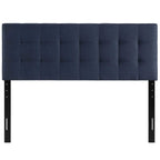 Modway Lily Tufted Linen Fabric Upholstered Full Headboard in Navy
