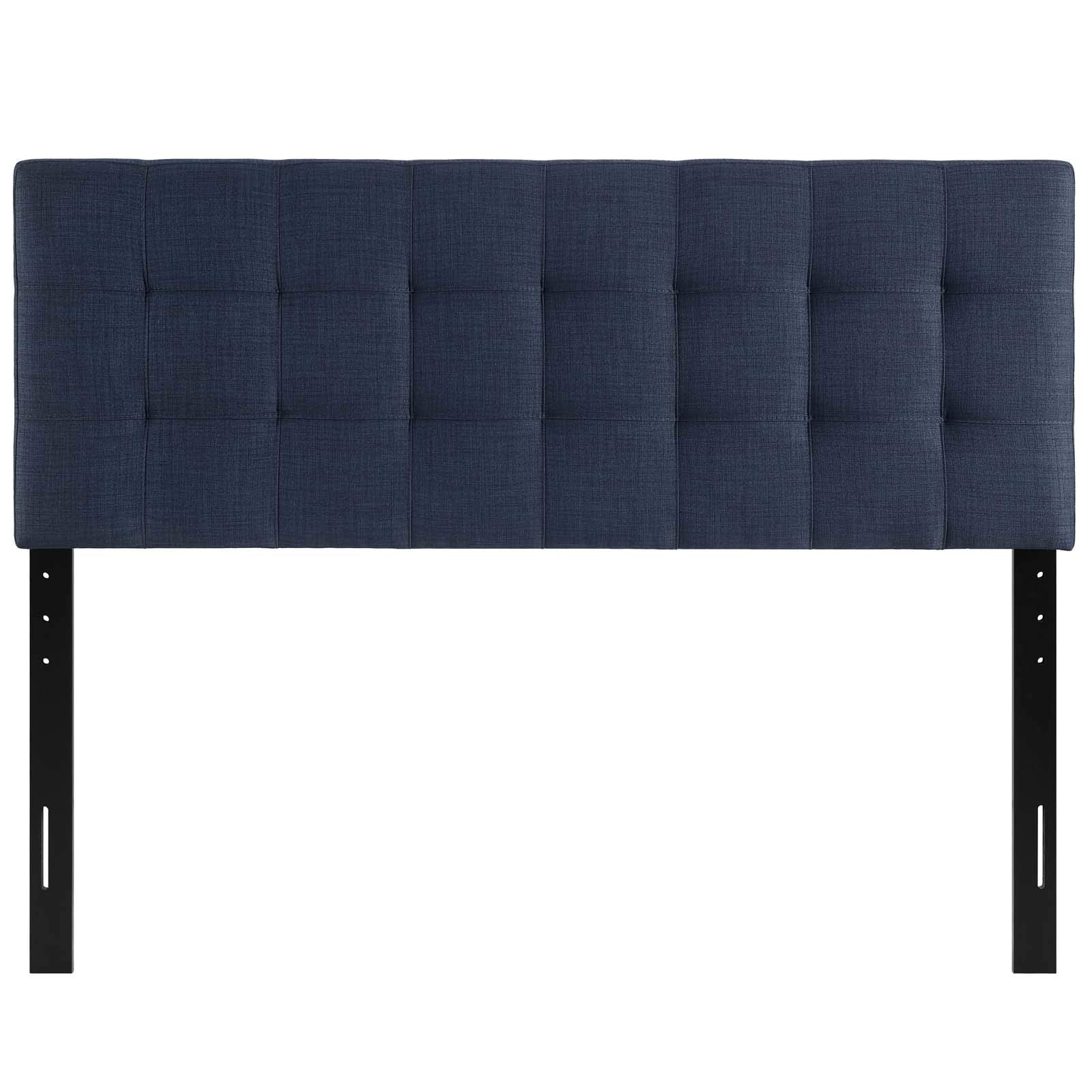 Modway Lily Tufted Linen Fabric Upholstered Full Headboard in Navy