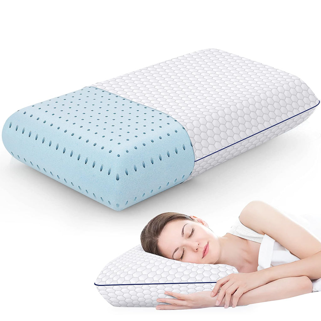 Cushyoasis Memory Foam Pillows For Side, Back And Stomach Sleepers, Bed Pillow With Washable Cover And Breathable Mesh, Bed Pill
