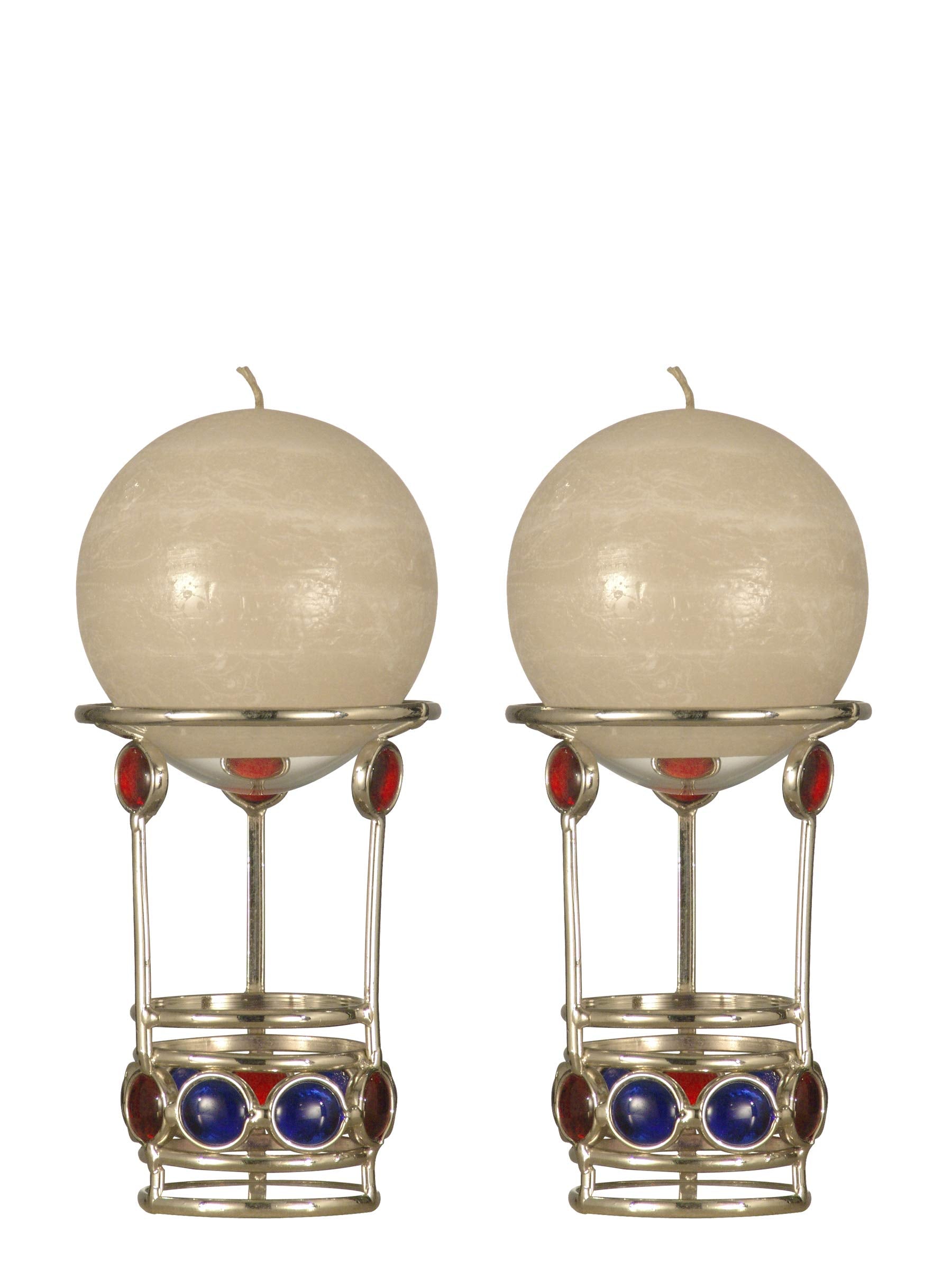 Dale Tiffany Gem Warmer Candle Holder, 5.5-Inch, Red/Blue
