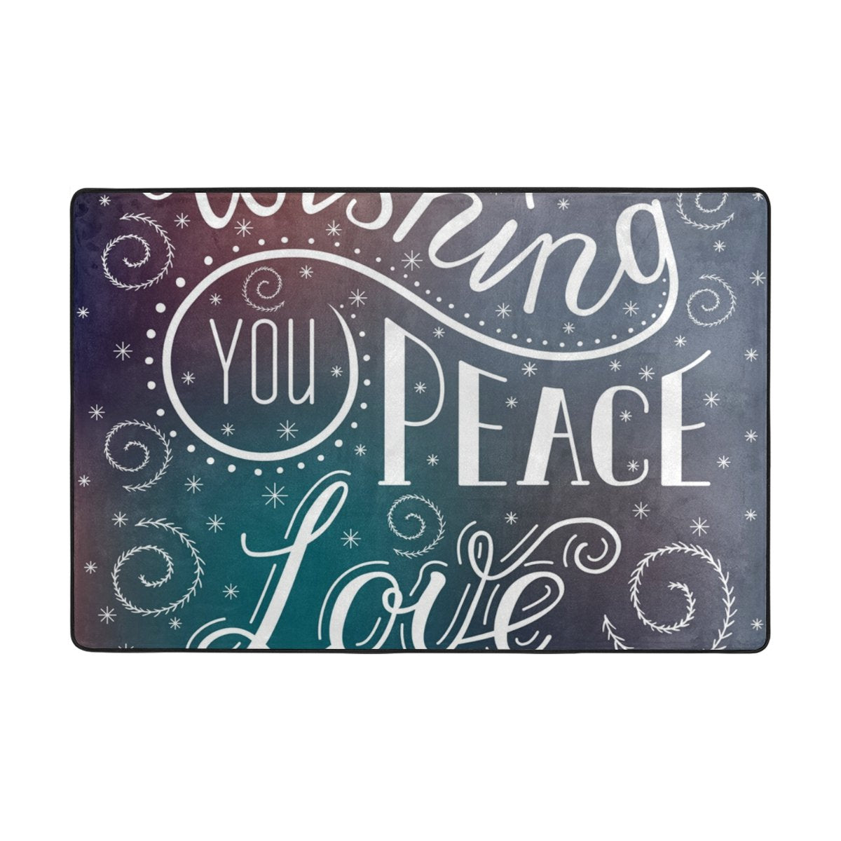 My Little Nest Area Rug Wish You Peace Love Joy Lightweight Doormat 2' X 3', Memory Sponge Indoor Outdoor Decor Carpet For Entrance Living Room Bedroom Office Kitchen Hallway