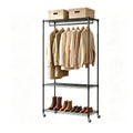 Heavy Duty Rolling Garment Rack with Shelves  Adjustable Metal Clothes Rack, 3Tier Freestanding Wardrobe Storage, Clothes Orga