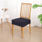Smiry Waterproof Seat Covers For Dining Room Chairs Set Of 2, Stretch Jacquard Removable Washable Chair Seat Slipcovers Protector, No Rear Covers, Dark Grey
