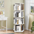 About Space Rotating Book Shelf For Home Library  4 Tier 360 Book Rack | Wooden Square Bookstand With Partition, Curved Edges, 