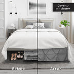 Nestl Premium Microfiber Bedskirt - King Size, 14' Drop, Pinch Pleat, Hotel Quality Dark Grey