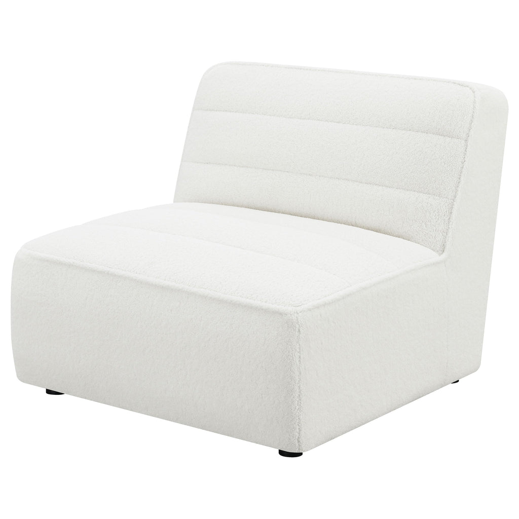 Coaster Sunny Upholstered Armless Chair, Natural