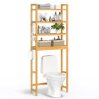 Songmics Over The Toilet Storage, 4-Tier Over Toilet Bathroom Organizer With Adjustable Shelf, Fit Most Toilets, Space-Saving, Easy Assembly, Natural Ubts041N01