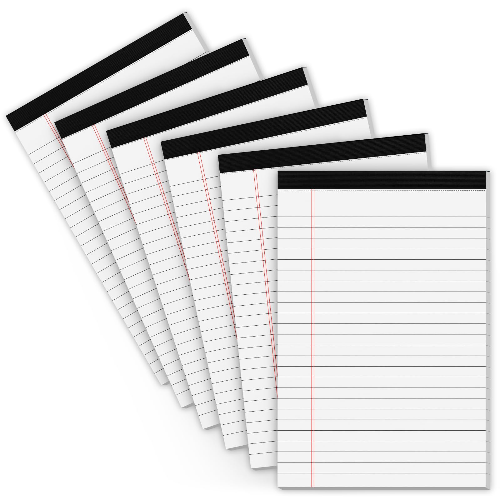Legal Pads 5X8 Small Note Pads 5X8 Notepads For Work, 6 Pack Writing Pads 5X8 College Ruled Lined Paper Pads, Micro Perforated D