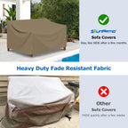 Sunpatio Outdoor Sofa Cover 60 Inch, Heavy Duty Waterproof Patio Loveseat Cover 2-Seater, All Weather Protection Outdoor Couch Cover For Patio Furniture, 60' L X 36' W X 30' H, Taupe