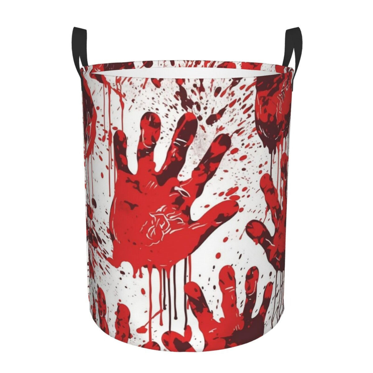 Bloody Handprints Laundry Basket With Handles, Foldable Laundry Hamper Oxford Cloth Dirty Clothes Basket Waterproof Clothes Toys