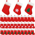 30 Pieces Christmas Socks Decoration Red White Christmas Stockings Xmas Stockings Christmas Tree Hanging Decoration for Holiday 