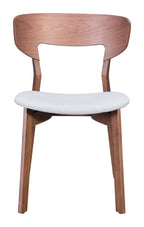 Zuo Modern Russell Dining Chair Set Rubber Wood, Foam, Fabric Walnut, Light Gray Indoor Weight Capacity 220 lbs Dimensions: 20.1" W x 22" D x 30.5" H Pack of 2